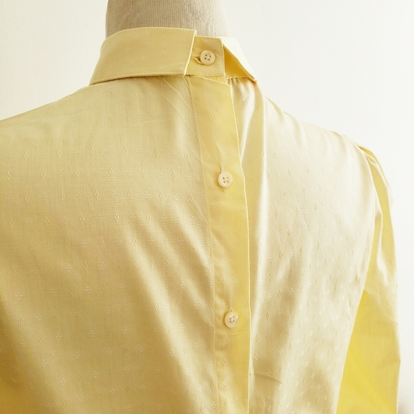 Vintage Allen Solly Dress Shirt / Pastel Yellow / Size 6 - Picture 3 of 7